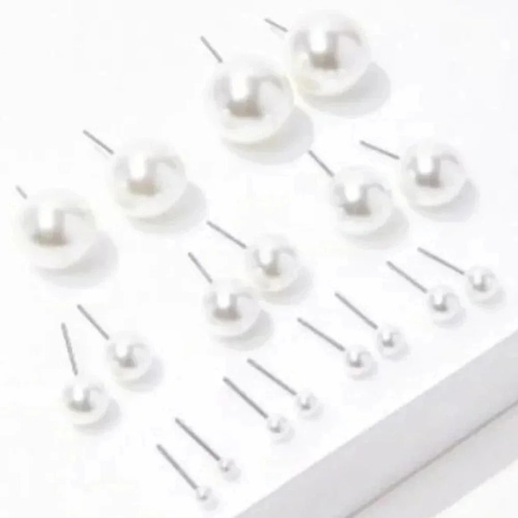 Faux Pearl Stud Earring Set JM16 - Picture 1 of 1